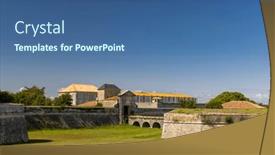  Presentation with maritime - PPT theme consisting of citadel-of-saint-martin background and a ocean colored foreground