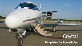  Presentation with private jet - Beautiful PPT theme featuring citation - corporate private luxury jet backdrop and a  colored foreground