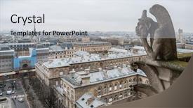  Presentation with paris - Beautiful slide deck featuring cite - aerial view of paris backdrop and a sky blue colored foreground