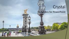  Presentation with paris france - Audience pleasing slide deck consisting of cite - alexander iii bridge in paris backdrop and a light blue colored foreground