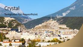  Presentation with france - Audience pleasing slides consisting of cite - old fortification town briancon backdrop and a light blue colored foreground