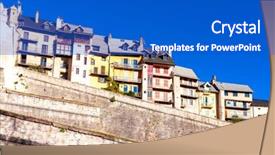  Presentation with france - PPT theme with cite - old fortification town briancon background and a  colored foreground