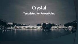  Presentation with cable stayed bridge over river - Colorful theme enhanced with cite - river seine and bridge backdrop and a  colored foreground