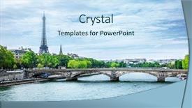  Presentation with eiffel tower - Cool new slides with cite - view of paris with eiffel backdrop and a sky blue colored foreground