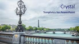  Presentation with eiffel tower paris france - Audience pleasing slide deck consisting of cite - view on seine river backdrop and a sky blue colored foreground