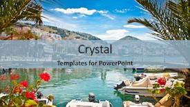  Presentation with sea port - Beautiful presentation featuring european cities - saranda's city port at ionian backdrop and a light blue colored foreground
