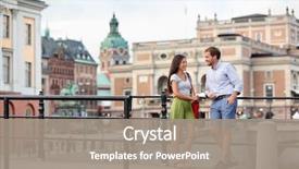  Presentation with casual young people - Presentation having european cities - urban people street lifestyle background and a gray colored foreground