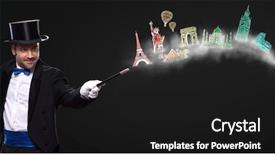  Presentation with world travel - Slide set enhanced with cities- travel around the world background and a black colored foreground