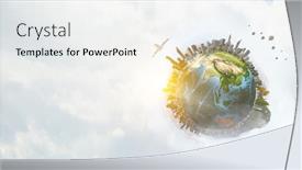  Presentation with cities - PPT theme having cities-around-the-planet-mixed background and a white colored foreground