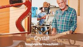  Presentation with senior citizen - Colorful presentation theme enhanced with citizen as luthier makes new backdrop and a coral colored foreground