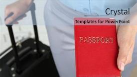 Presentation with passport - Audience pleasing PPT layouts consisting of citizen data - female hand holding passport closeup backdrop and a  colored foreground
