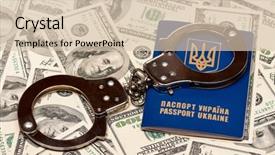  Presentation with cannabis marijuana leaves international - PPT layouts consisting of citizen data - international ukrainian passport with handcuffs background and a soft green colored foreground
