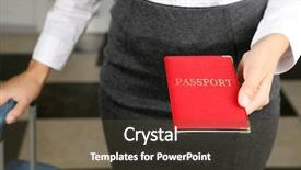  Presentation with cannabis marijuana leaves passport - Audience pleasing slide deck consisting of citizen data - woman with suitcase holding passport backdrop and a tawny brown colored foreground