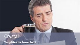  Presentation with coffee cup - Beautiful PPT layouts featuring citizen journalism - elderly business man reading backdrop and a  colored foreground