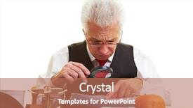  Presentation with senior citizen - Beautiful slide deck featuring citizen reading the fine print backdrop and a coral colored foreground