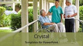  Presentation with nurse - Slides having citizens talking to a nurse background and a gold colored foreground