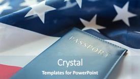 Presentation with nationalism - Slides featuring citizenship patriotism and nationalism concept - close up of american flag and passport background and a teal colored foreground