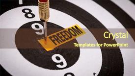  Presentation with freedom - Amazing slide deck having dart right target - freedom backdrop and a tawny brown colored foreground