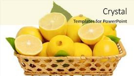  Presentation with lemons - Slide set having citrics - fresh ripe lemons in wicker background and a blonde colored foreground