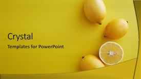  Presentation with lemon - Slide deck featuring citrics - high angle view of lemon background and a gold colored foreground