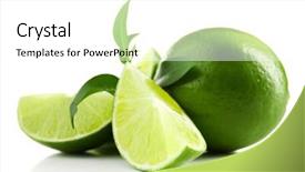  Presentation with green leaves simple - Cool new PPT theme with citrics - juicy lime with green backdrop and a  colored foreground