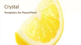  Presentation with lemon - Audience pleasing PPT theme consisting of citrics - juicy slice of lemon isolated backdrop and a cream colored foreground