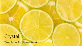  Presentation with lemon lime - Presentation theme having citrics - lime and lemon slices background background and a yellow colored foreground