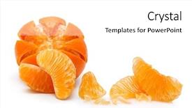  Presentation with citrus - Audience pleasing slides consisting of citrics - mandarin tangerine citrus fruit isolated backdrop and a  colored foreground