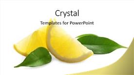  Presentation with lemon - Beautiful presentation design featuring citrics - slices of fresh ripe lemon backdrop and a  colored foreground