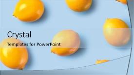  Presentation with blue yellow - Slide deck featuring citrics - yellow ripe lemons isolated background and a  colored foreground