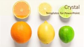  Presentation with orange lime - Beautiful PPT theme featuring composition with ripe lemon orange and lime on white background backdrop and a cream colored foreground