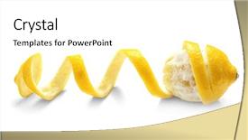  Presentation with citrus - Cool new slide deck with sour lemons - delicious peeled citrus fruit backdrop and a white colored foreground