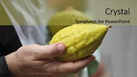  Presentation with ritual - Presentation having citron fruit for the jewish background and a yellow colored foreground