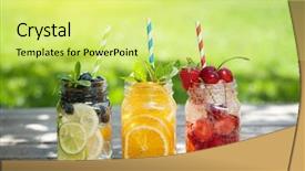  Presentation with lemonade - PPT layouts with citrus - fresh lemonade jar with summer background and a yellow colored foreground