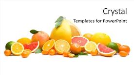  Presentation with citrus - PPT theme consisting of citrus collection background and a white colored foreground