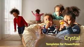  Presentation with fun - Theme enhanced with citrus family - cute african girls having fun background and a tawny brown colored foreground