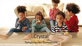  Presentation with floor - PPT theme with citrus family - cute african girls sitting background and a  colored foreground