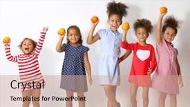  Presentation with africas cute - Cool new presentation theme with citrus family - five cute african girls backdrop and a coral colored foreground