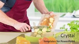  Presentation with food mask kitchen - Amazing presentation theme having citrus family - man preparing food for cooking backdrop and a  colored foreground