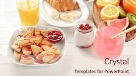  Presentation with white marble plate marble - PPT layouts with citrus family - plate with delicious cookies background and a  colored foreground