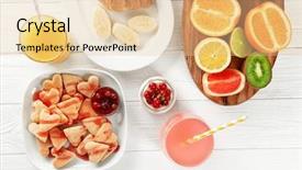  Presentation with white marble plate marble - Cool new slides with citrus family - plate with delicious cookies backdrop and a  colored foreground