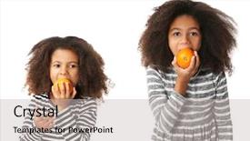  Presentation with cute - PPT layouts featuring citrus family - two cute african girls background and a light gray colored foreground