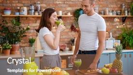  Presentation with smoothie making - Audience pleasing slides consisting of citrus family - young couple making smoothie backdrop and a  colored foreground
