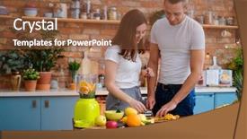  Presentation with smoothie making - PPT layouts consisting of citrus family - young couple making smoothie background and a tawny brown colored foreground