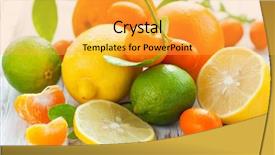  Presentation with citrus - Audience pleasing presentation theme consisting of citrus fresh fruit backdrop and a yellow colored foreground