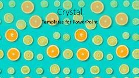  Presentation with orange lime - PPT layouts with fruit pattern on blue background background and a teal colored foreground