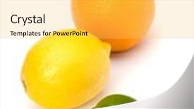  Presentation with citrus - Slides with citrus fruits isolated on white background background and a yellow colored foreground