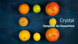  Presentation with mandarin fruits - Cool new slides with citrus-fruits-lemon-grayfruit-mandarin backdrop and a ocean colored foreground