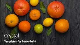  Presentation with mandarin fruits - Beautiful theme featuring citrus-fruits-lemon-grayfruit-mandarin backdrop and a dark gray colored foreground
