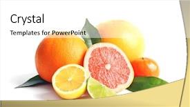  Presentation with citrus - PPT theme enhanced with citrus fruits on white background background and a white colored foreground